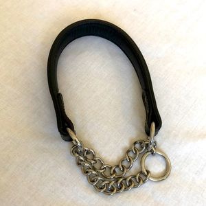 Black Leather 14” Martingale Dog Collar